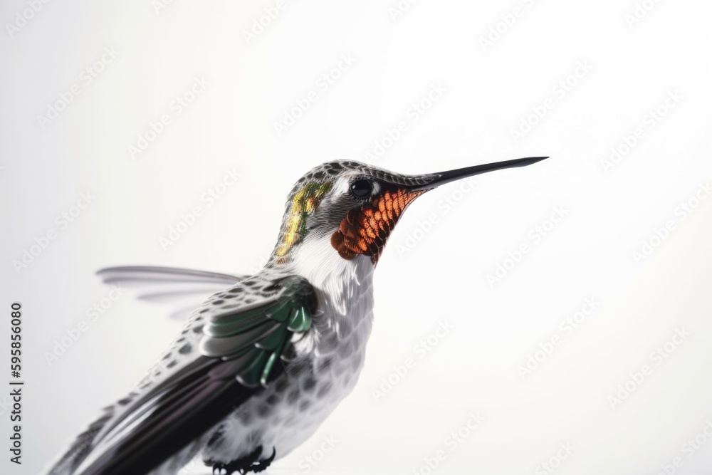 Fototapeta premium Hummingbird macaw bird isolated on white background generative ai.
