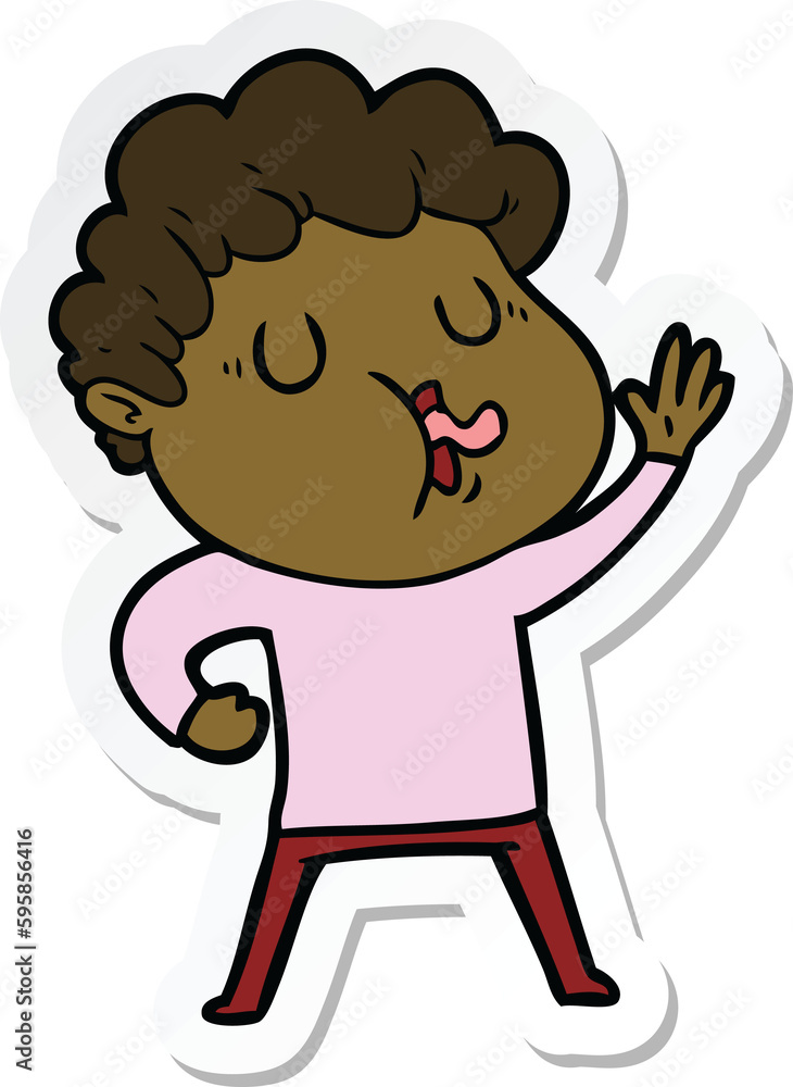 sticker of a cartoon man singing sticker of a cartoon man singing