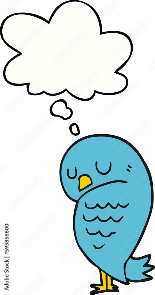 cartoon bird with thought bubble cartoon bird with thought bubble