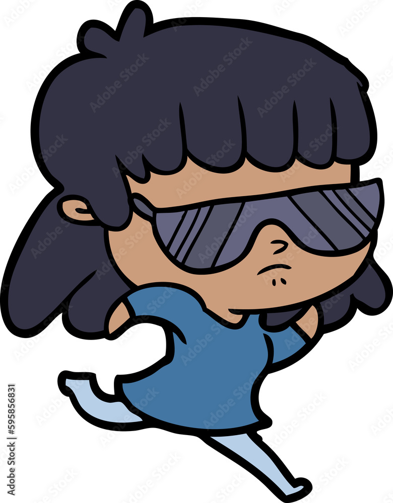 cartoon indifferent woman running cartoon indifferent woman running