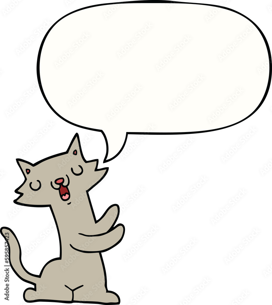 cartoon cat with speech bubble cartoon cat with speech bubble
