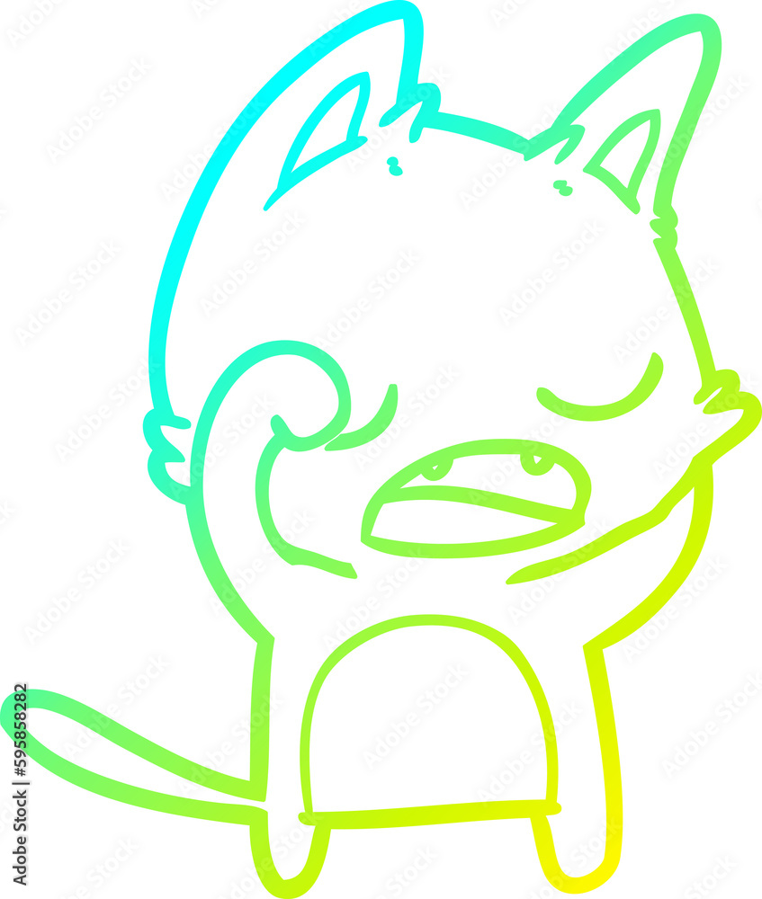 cold gradient line drawing of a talking cat cartoon cold gradient line drawing of a talking cat cartoon