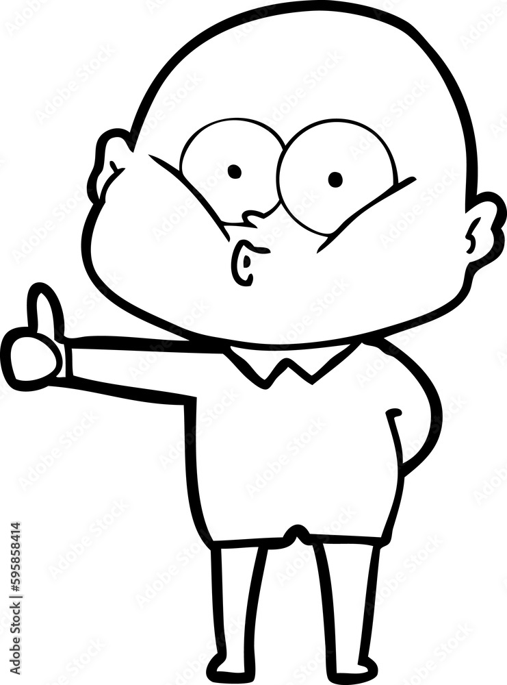 cartoon bald man staring cartoon bald man staring