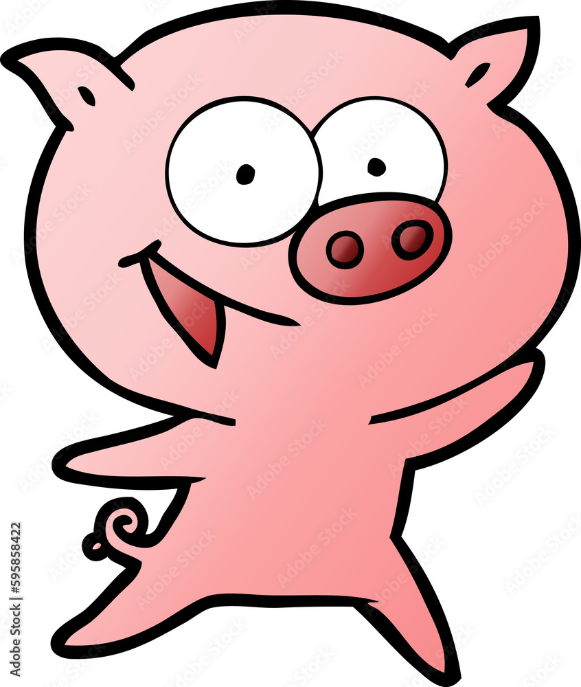 cheerful pig cartoon cheerful pig cartoon