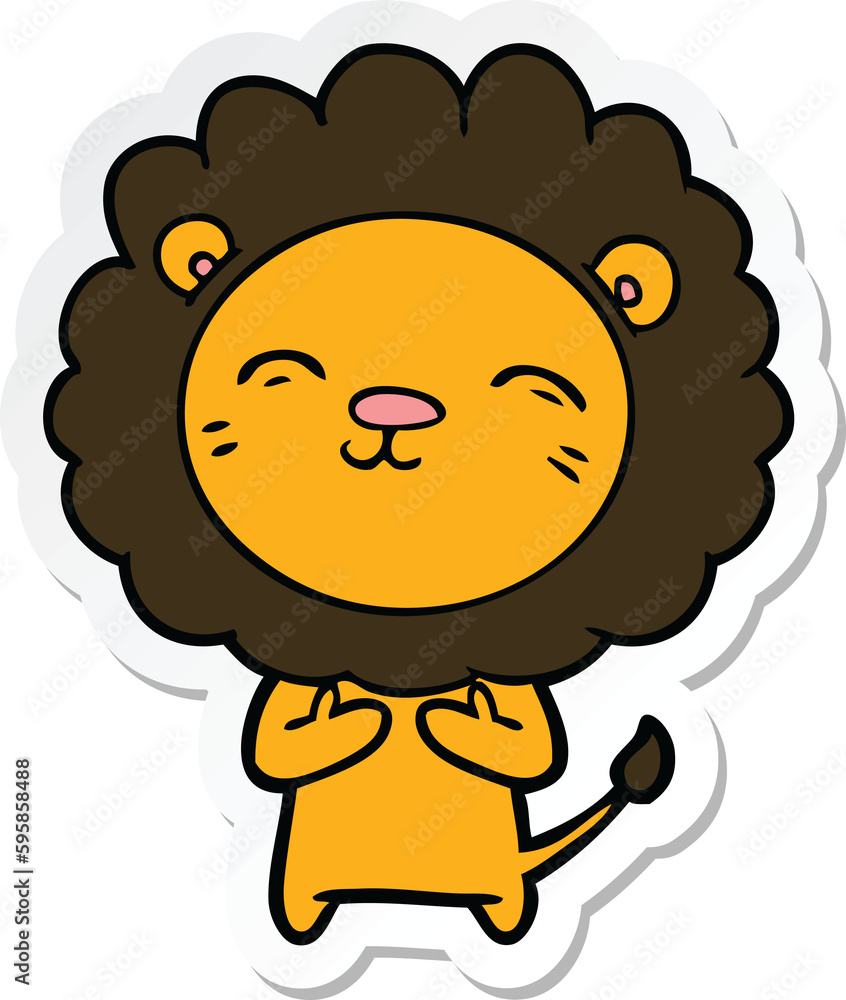 sticker of a cartoon lion sticker of a cartoon lion