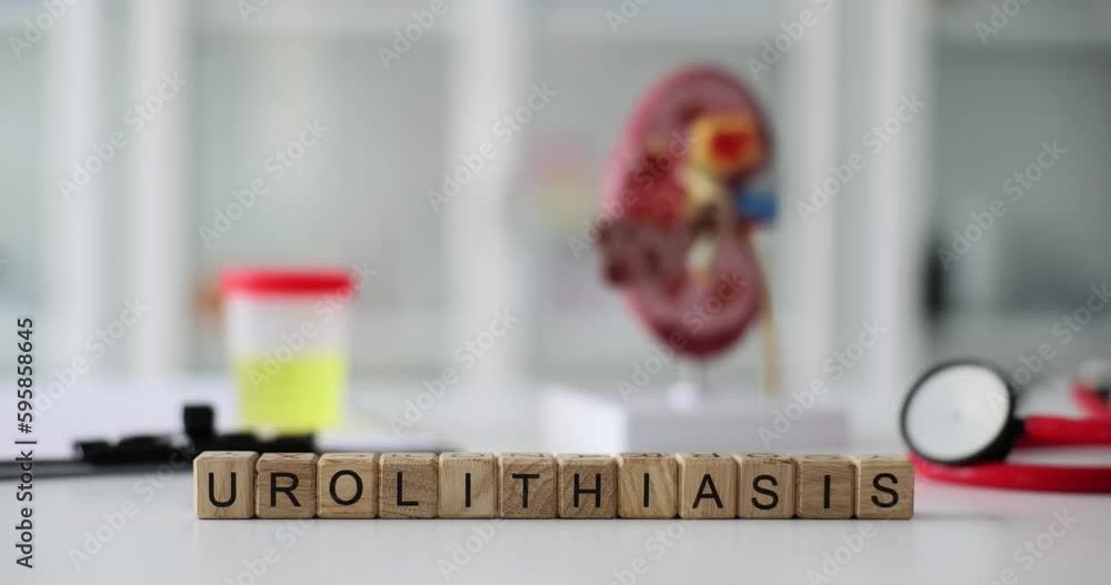 Diagnosis urolithiasis and laboratory container with urine sample