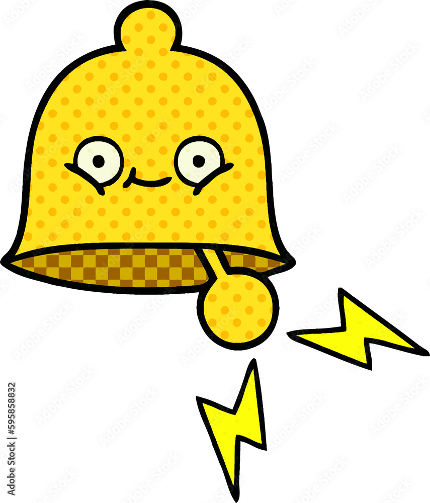 comic book style cartoon of a ringing bell comic book style cartoon of a ringing bell