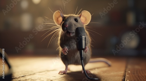 Mouse making an announcement loudly. Generative ai