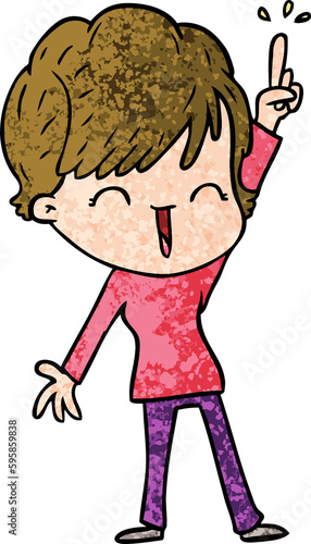 cartoon laughing woman