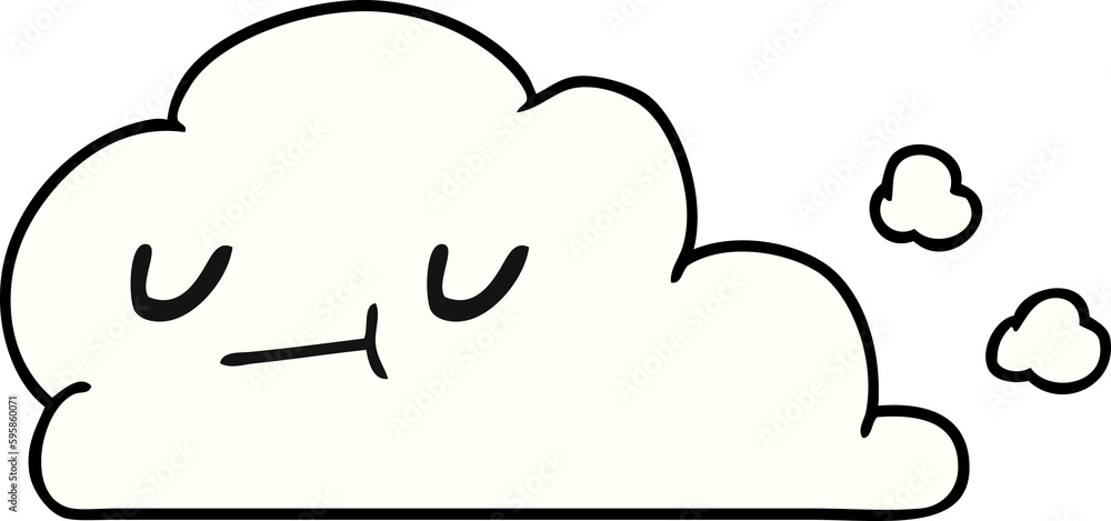 cartoon illustration of kawaii happy cloud cartoon illustration of kawaii happy cloud