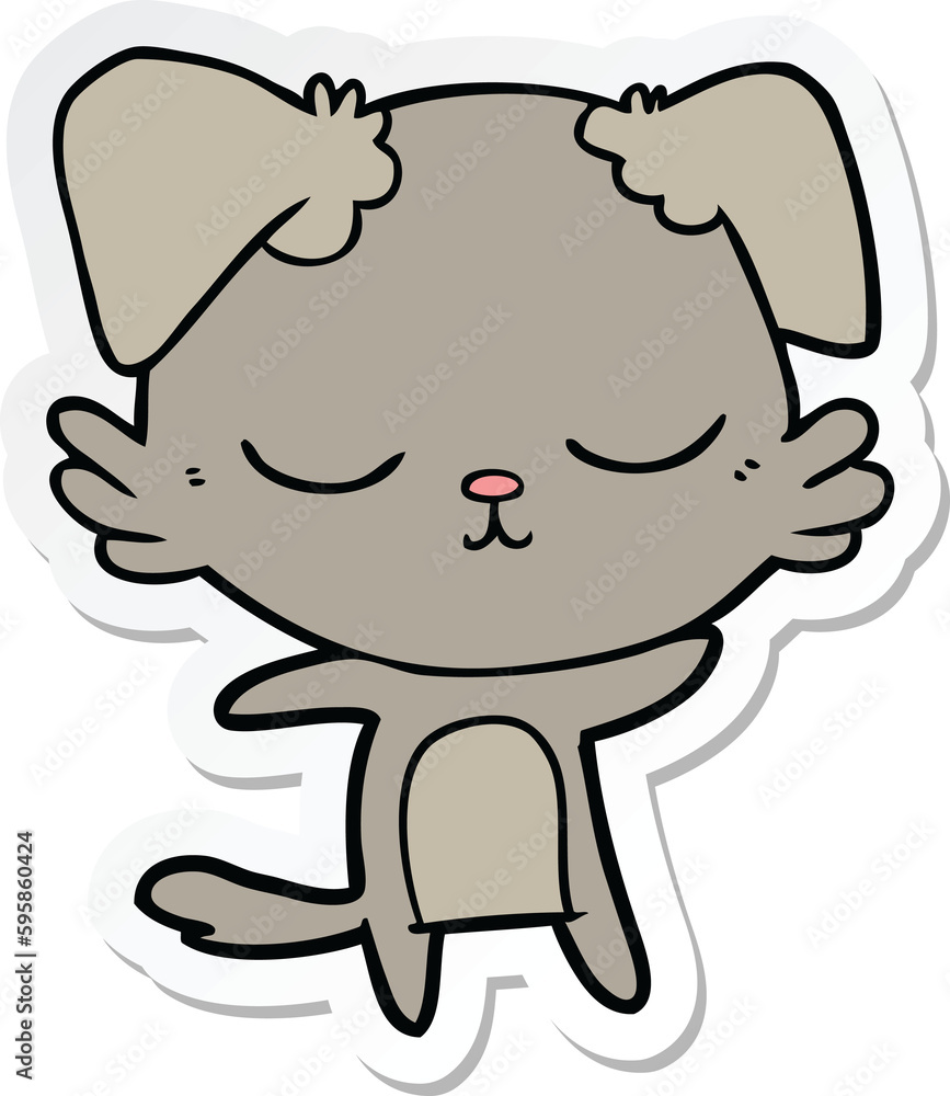 sticker of a cute cartoon dog sticker of a cute cartoon dog