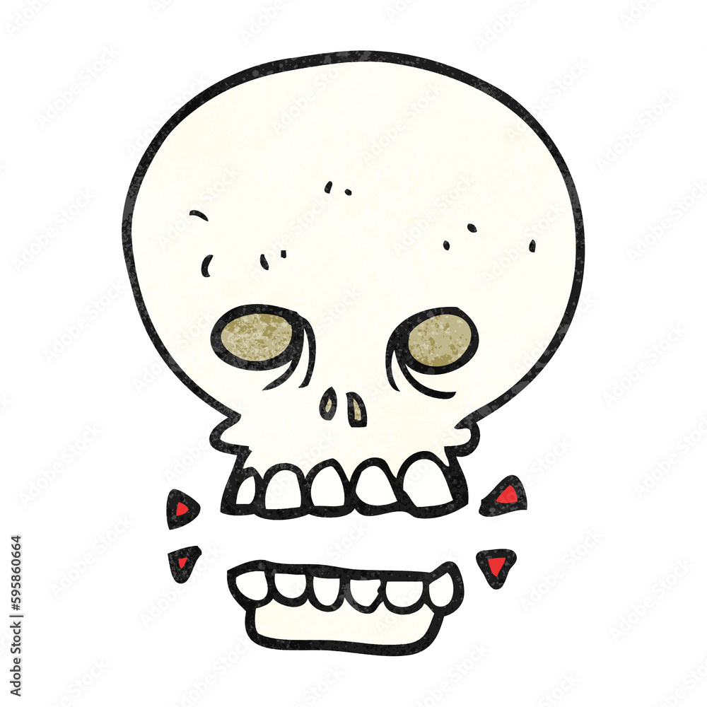 Fototapeta premium freehand textured cartoon scary skull