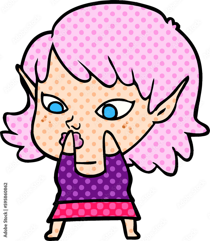pretty cartoon elf girl pretty cartoon elf girl