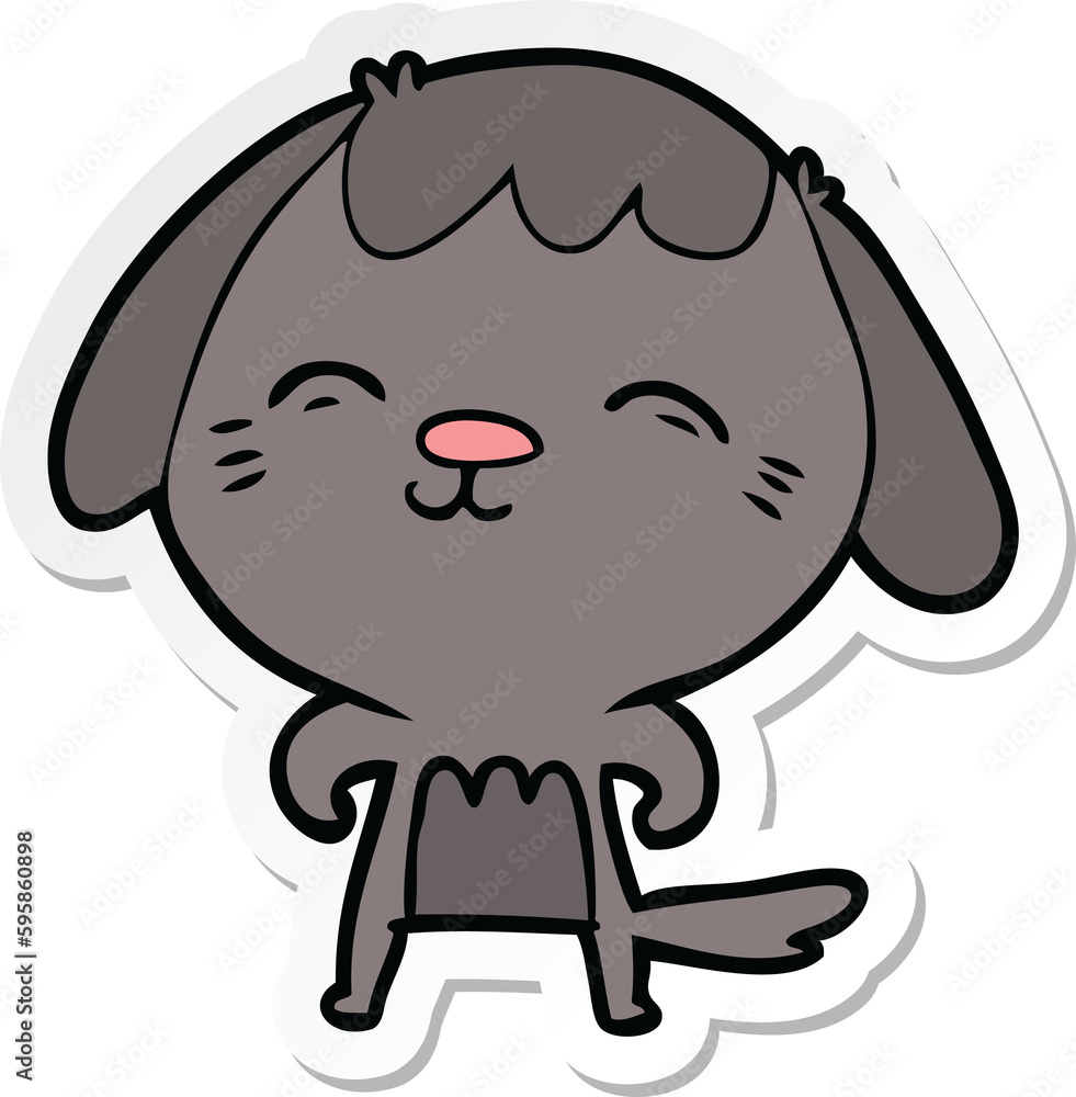 sticker of a happy cartoon dog sticker of a happy cartoon dog