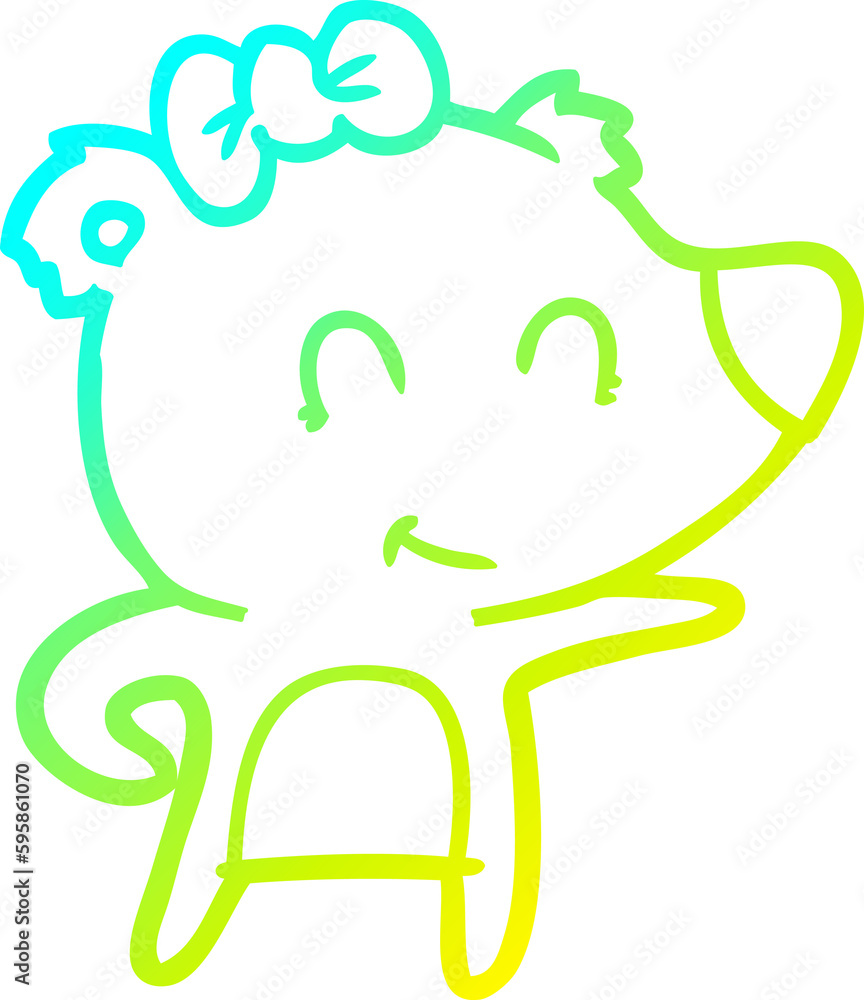 cold gradient line drawing of a female bear cartoon cold gradient line drawing of a female bear cartoon