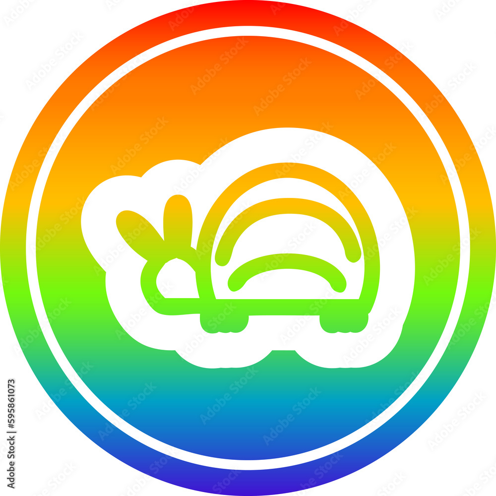 Obraz premium cute beetle circular icon with rainbow gradient finish