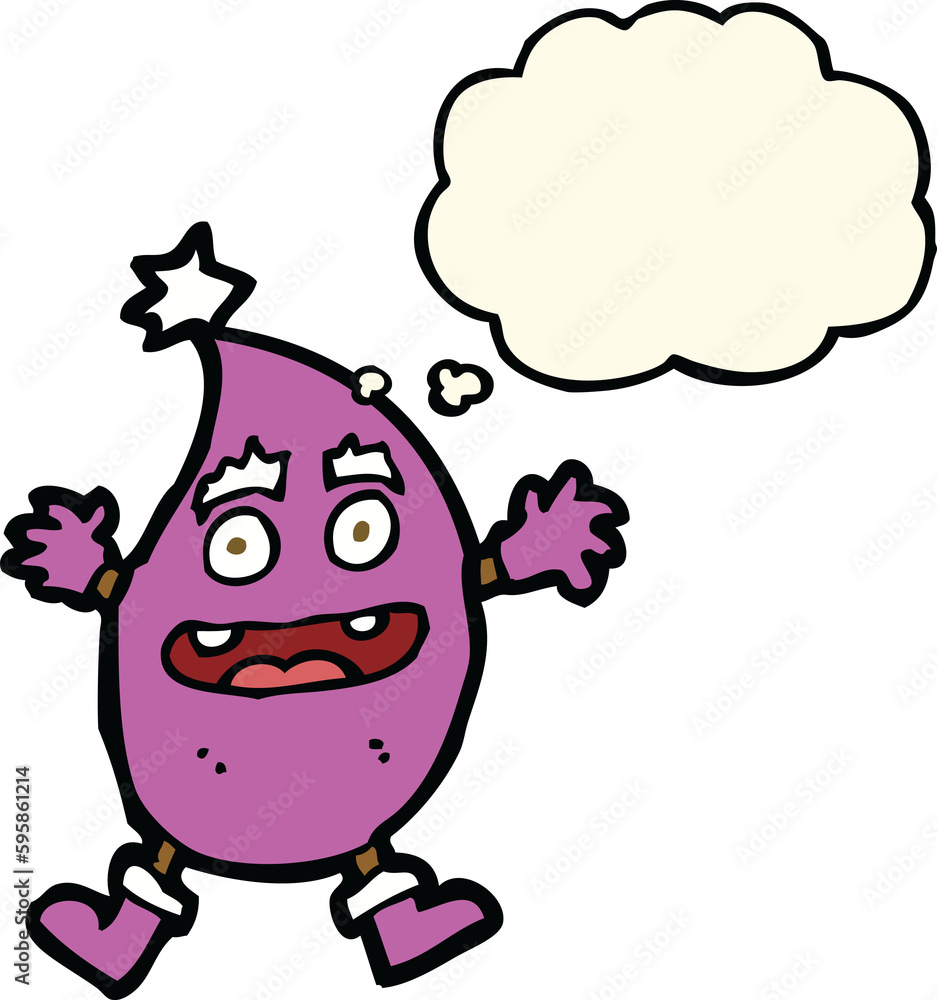 cartoon funny creature with thought bubble cartoon funny creature with thought bubble