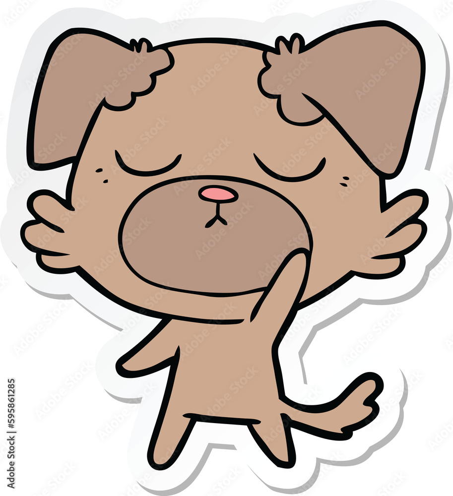 sticker of a cute cartoon dog sticker of a cute cartoon dog