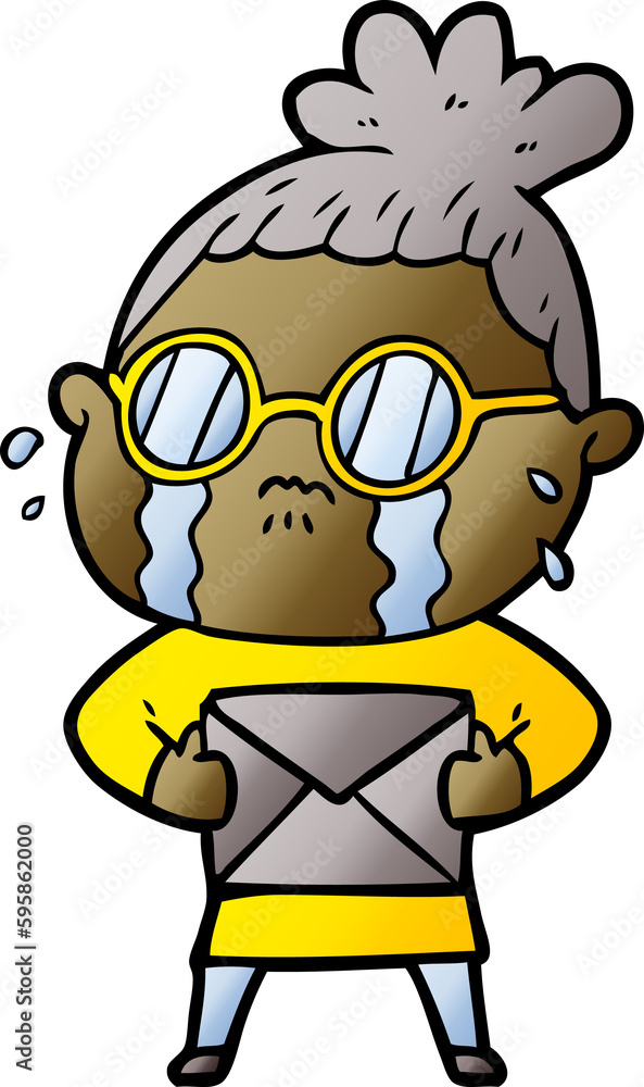 cartoon crying woman wearing spectacles cartoon crying woman wearing spectacles