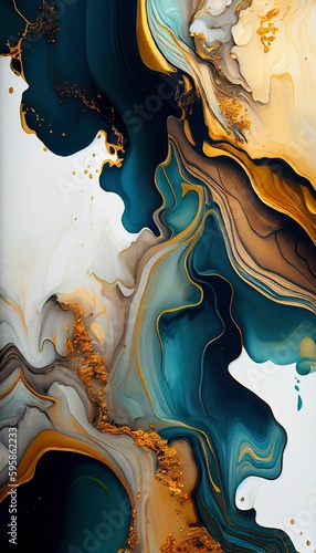 Marble   Alcohol ink background  Generative AI