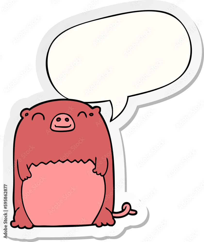 cartoon creature with speech bubble sticker cartoon creature with speech bubble sticker