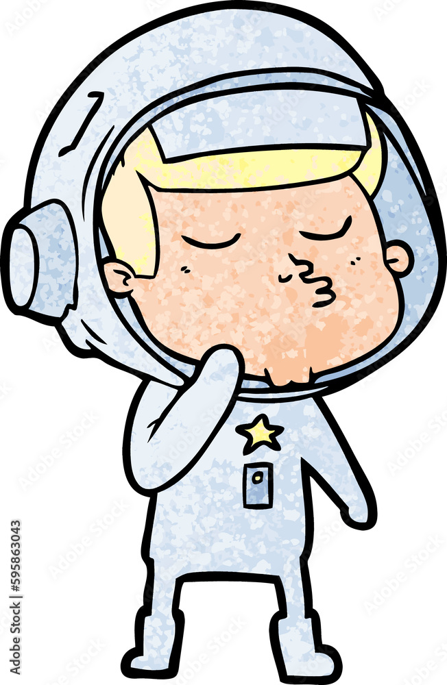 cartoon confident astronaut cartoon confident astronaut