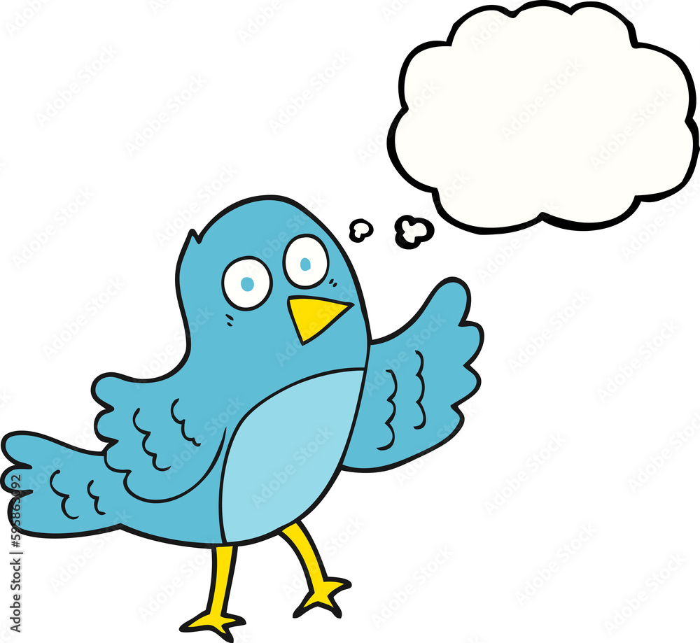 freehand drawn thought bubble cartoon bird freehand drawn thought bubble cartoon bird