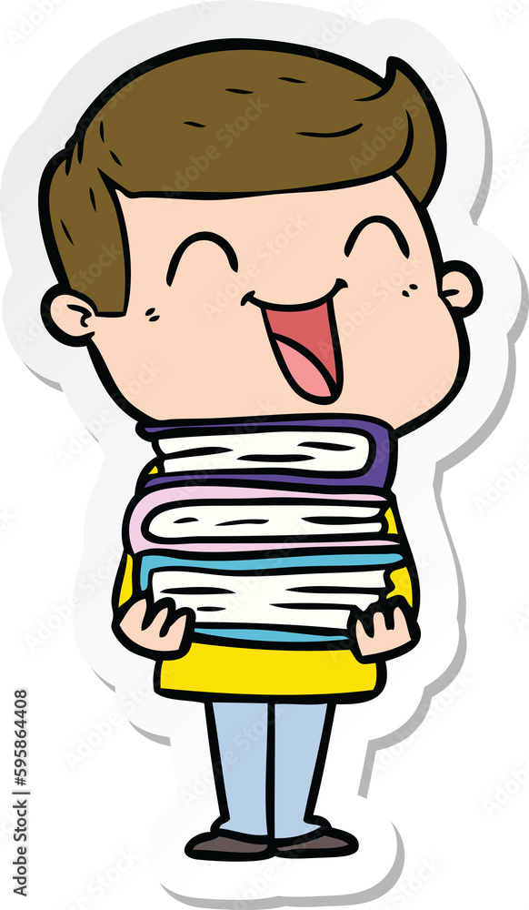 sticker of a cartoon man laughing sticker of a cartoon man laughing