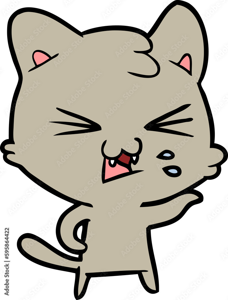 cartoon cat hissing cartoon cat hissing