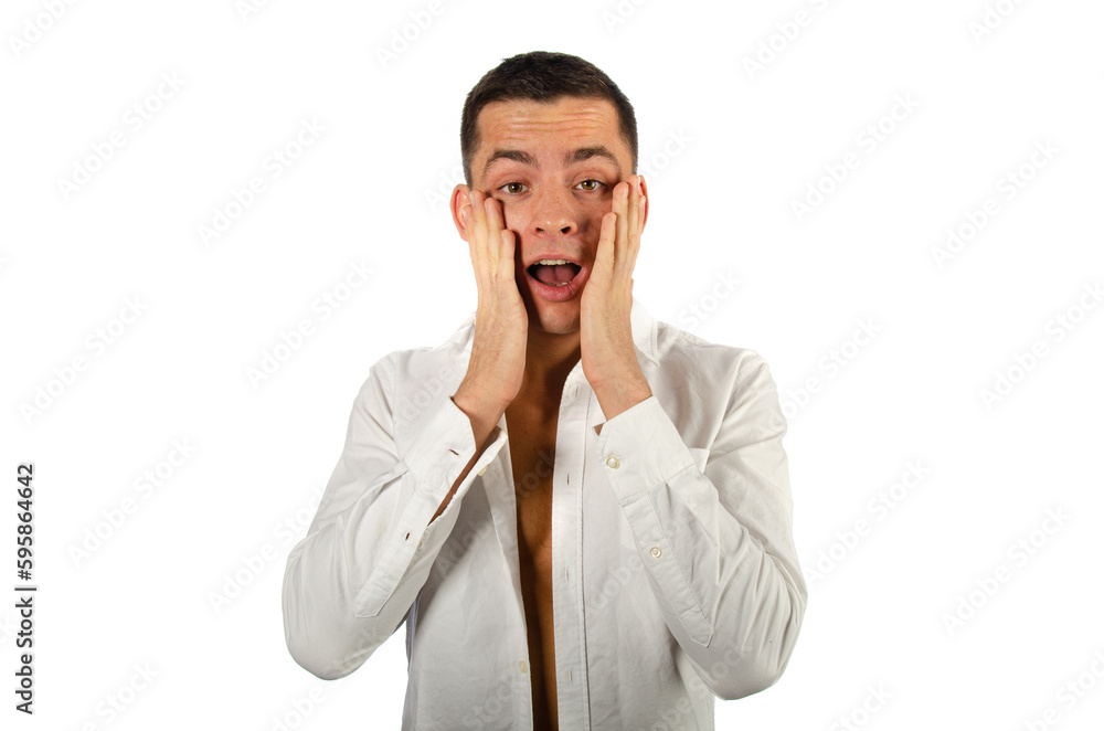 Different emotions. Young attractive guy posing in the studio. Different emotions. Young attractive guy posing in the studio.