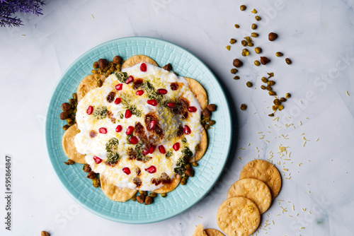 Papri chat or papri chaat is a popular traditional fast food and street food from the Indian subcontinent, in India, Bangladesh, Nepal and parts of Pakistan
