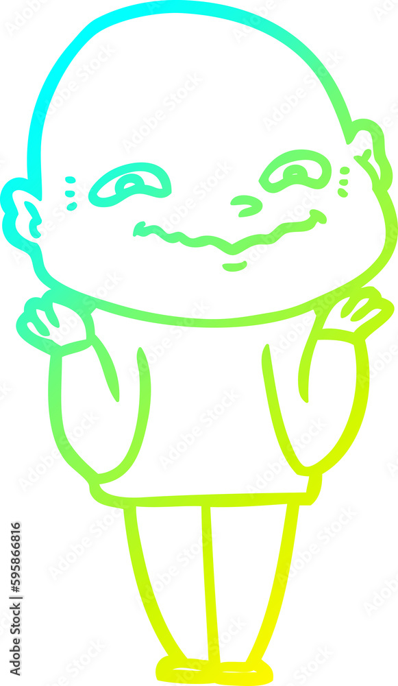 cold gradient line drawing of a cartoon creepy guy cold gradient line drawing of a cartoon creepy guy