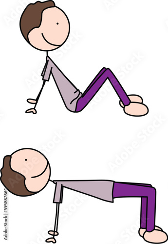 Happy kid exercises