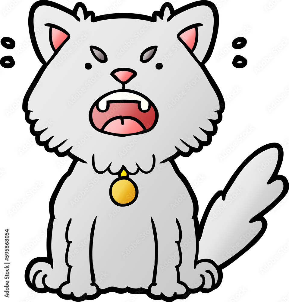 Obraz premium cartoon angry cat