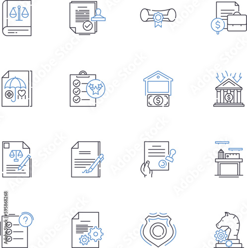 Strategic unit line icons collection. Planning, Tactics, Strategy, Alignment, Focus, Vision, Mission vector and linear illustration. Objectives,Goals,Leadership outline signs set