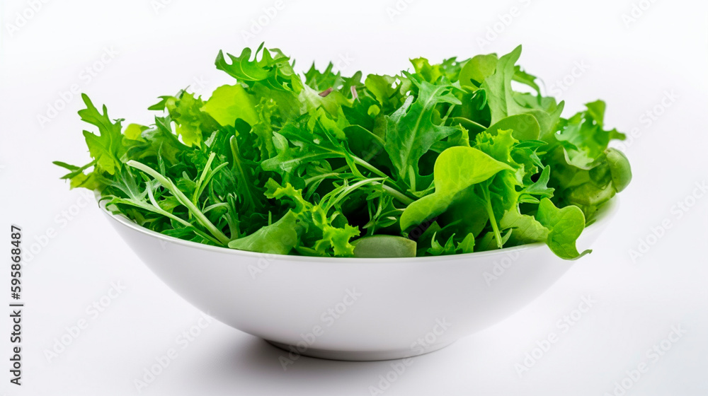 Lettuce leaves isolate on white background. Generative AI, Lettuce leaves isolate on white background. Generative AI,