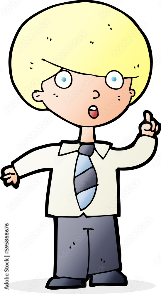 cartoon school boy answering question cartoon school boy answering question