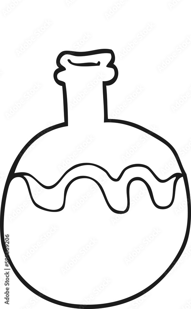 Fototapeta premium freehand drawn black and white cartoon magic potion