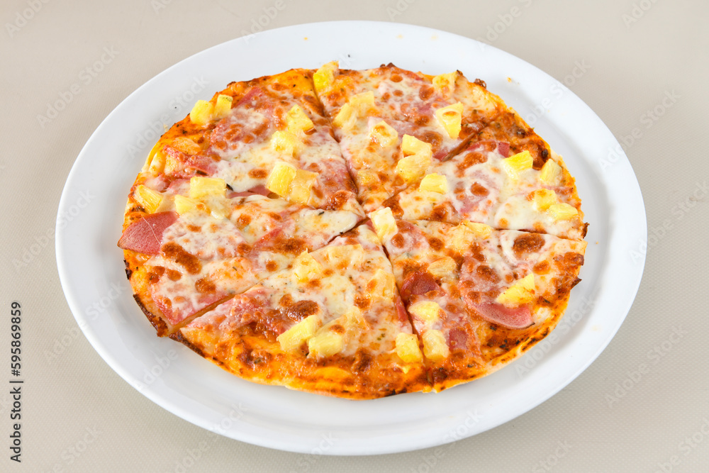 Delicious mixed pizza with rich content. Menu concept of choice and diversity. Karisik pizza