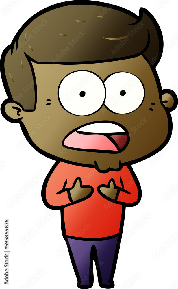 Obraz premium cartoon shocked man