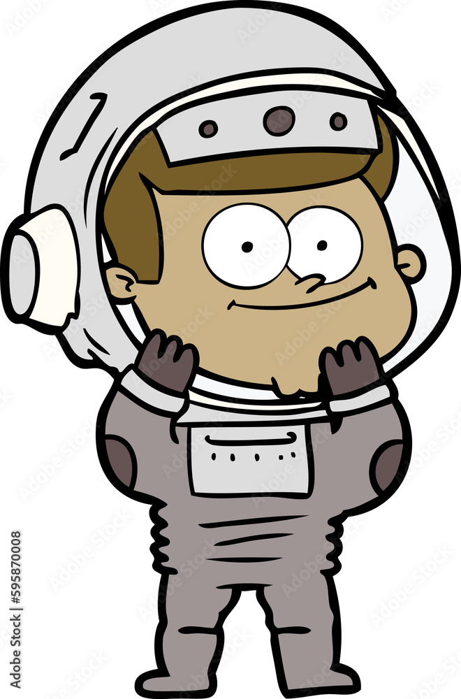happy astronaut cartoon