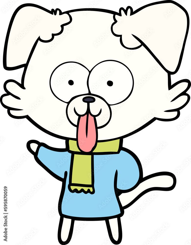 cartoon dog in winter clothes cartoon dog in winter clothes