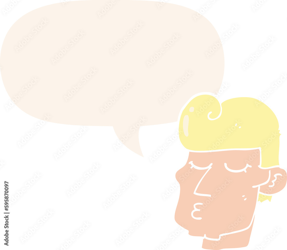 cartoon handsome man with speech bubble in retro style cartoon handsome man with speech bubble in retro style