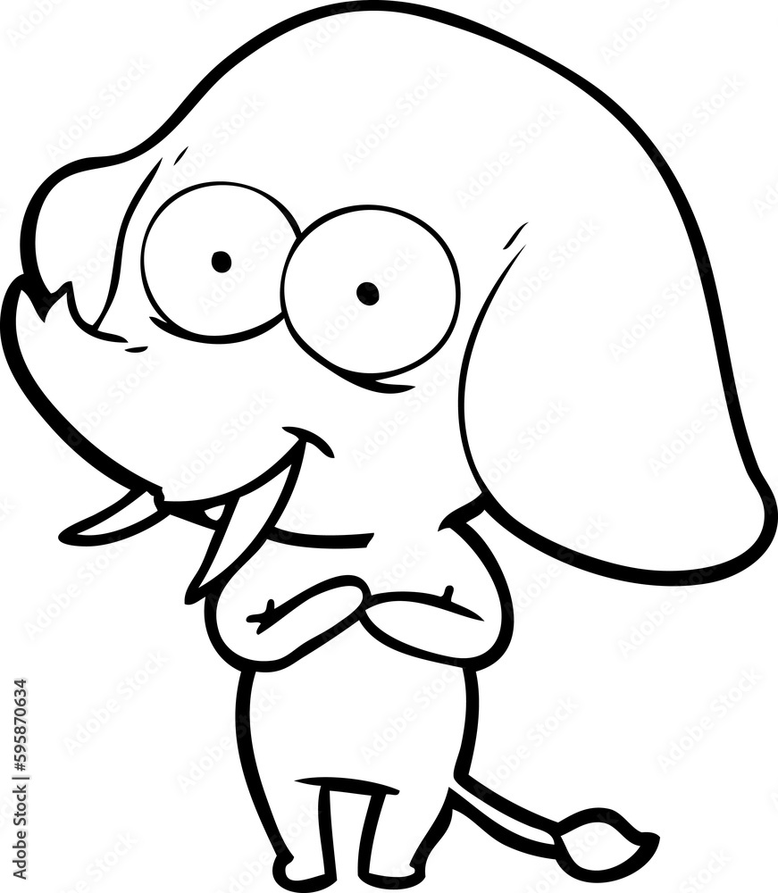 Obraz premium happy cartoon elephant