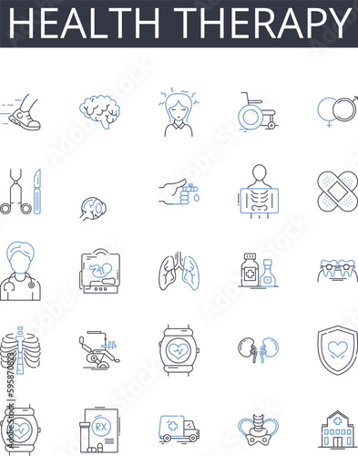 Health therapy line icons collection. Alternative medicine, Complementary medicine, Natural healing, Wellness treatment, Mind-body therapy, Holistic healthcare, Integrative medicine vector and linear