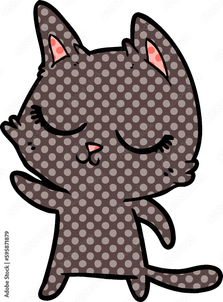 Obraz premium calm cartoon cat