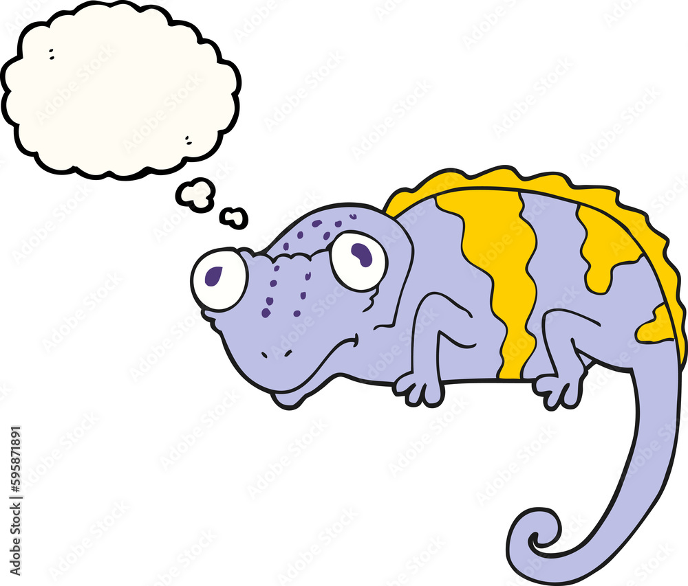 freehand drawn thought bubble cartoon chameleon freehand drawn thought bubble cartoon chameleon