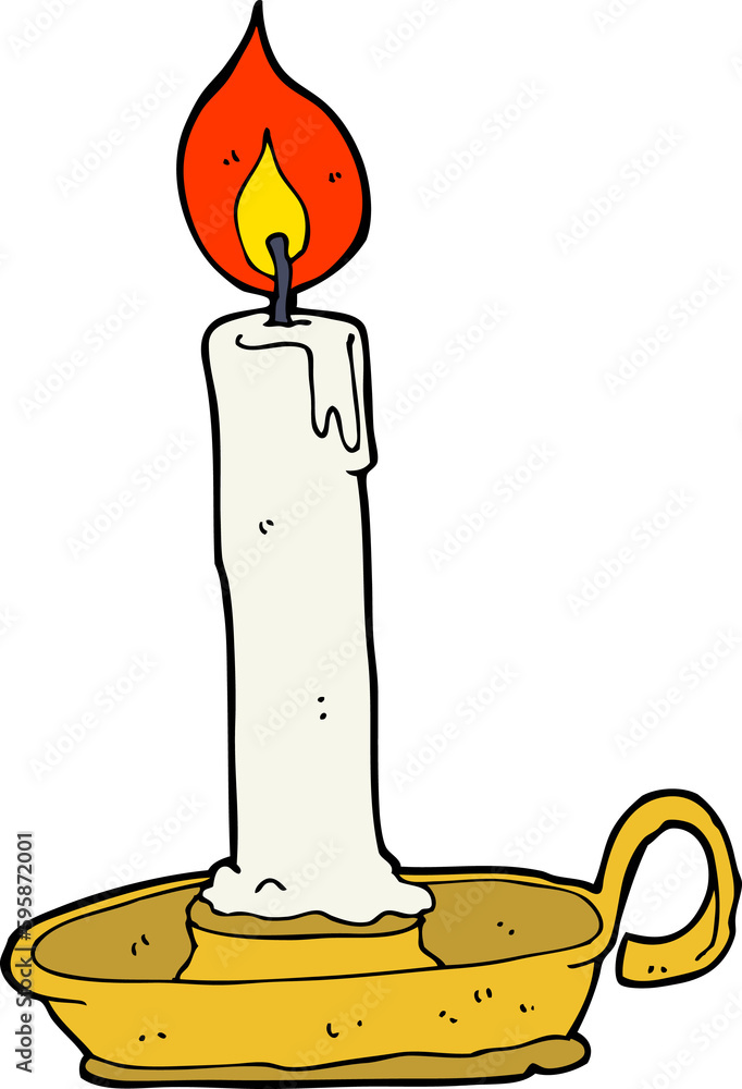 Obraz premium cartoon old candlestick