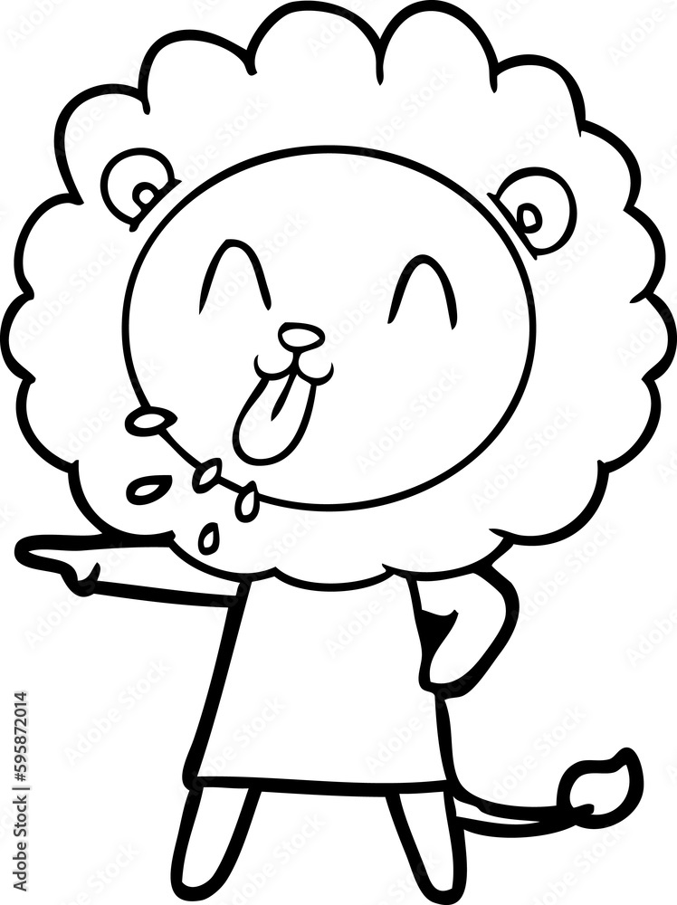 happy cartoon lion