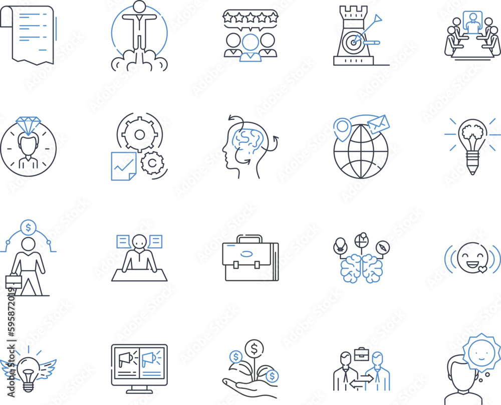 Group advancement line icons collection. Collaboration, Synergy, Growth, Empowerment, Progress, Development, Diversity vector and linear illustration. Innovation,Communication,Teamwork outline signs Group advancement line icons collection. Collaboration, Synergy, Growth, Empowerment, Progress, Development, Diversity vector and linear illustration. Innovation,Communication,Teamwork outline signs
